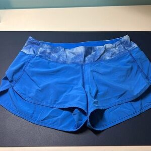 Blue Lululemon speed up shorts 2” in good used condition